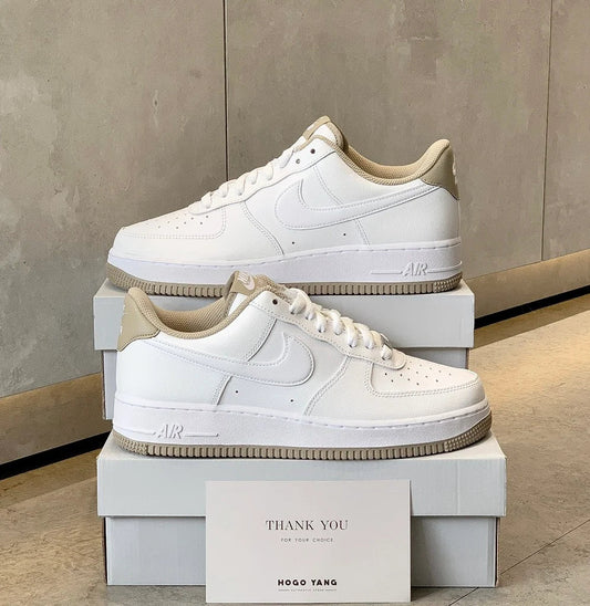AF 1 Blanc Taupe Fabriqué à la main
